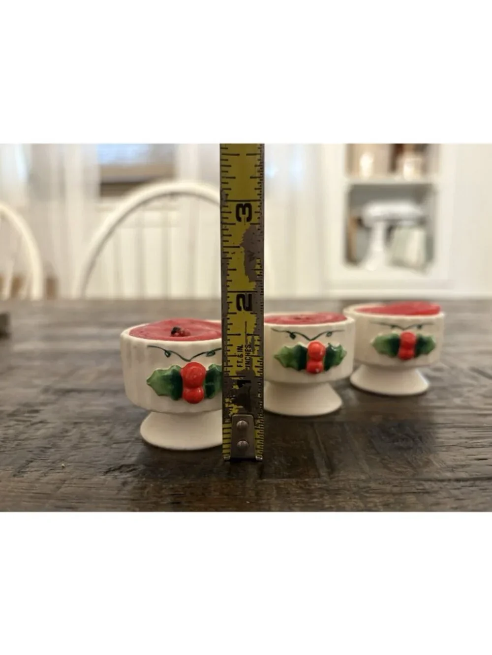 Vintage Holt Howard Holly Candle Holders Christmas Decor Set Of 3